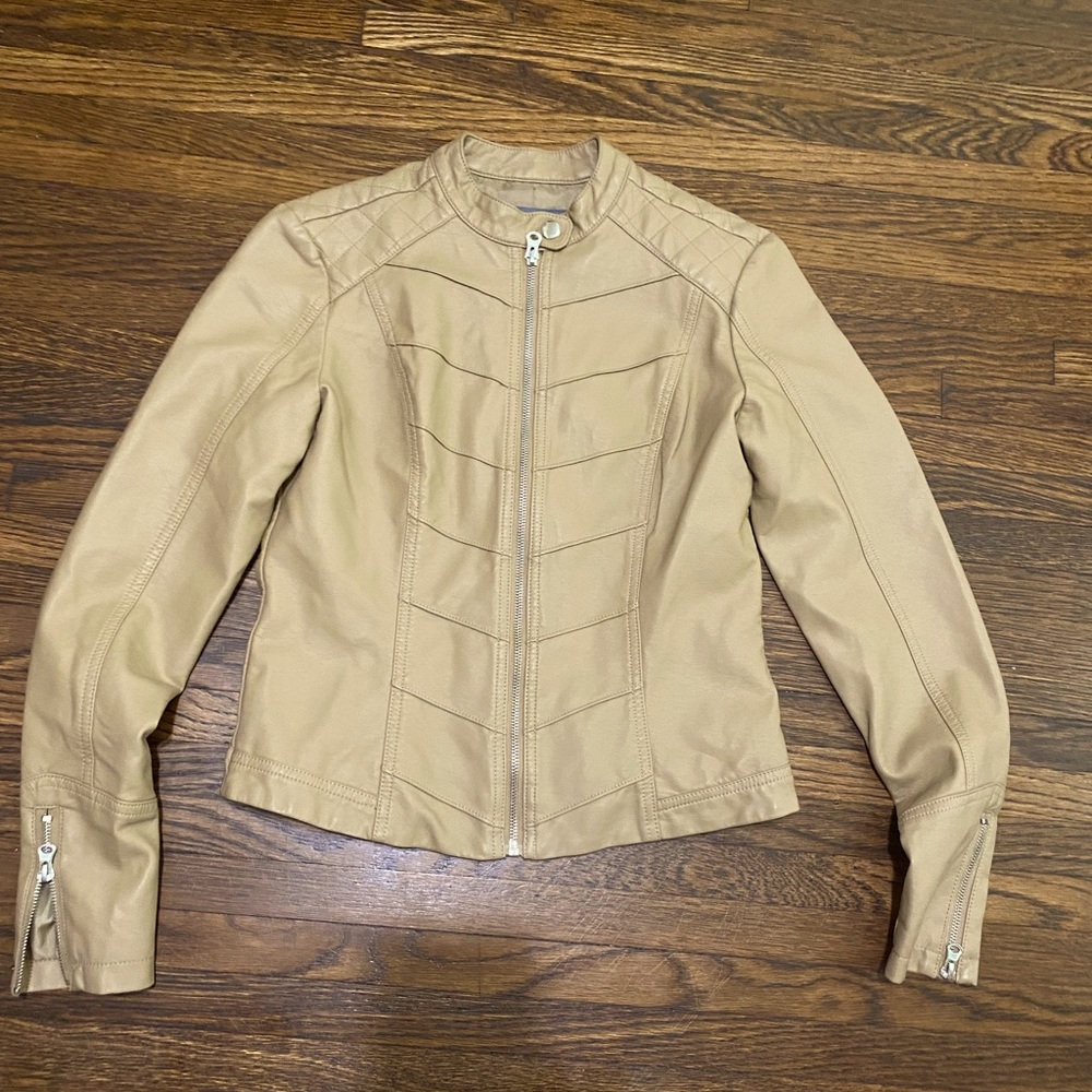 🪄kate & mallory🪄 leather jacket in nude